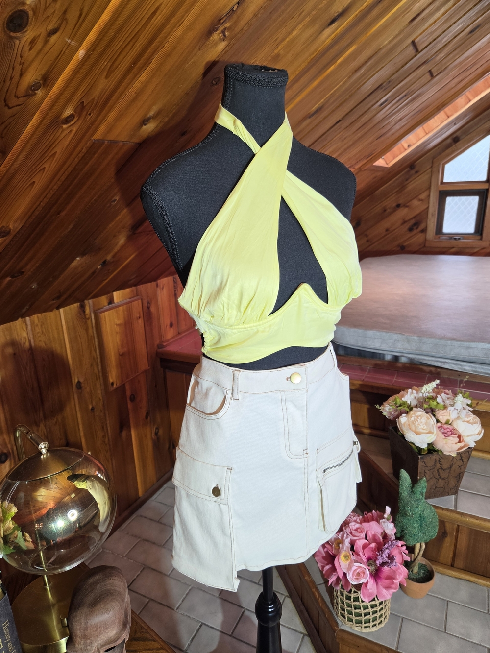 For Love And Lemons Lime Halter Crop Top Size Small